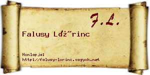 Falusy Lőrinc névjegykártya